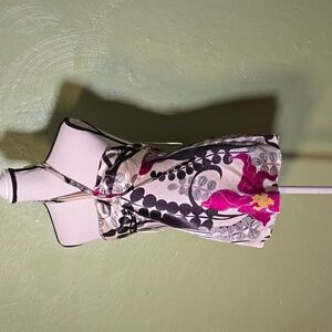 Trina Turk Y2k silk tie neck top